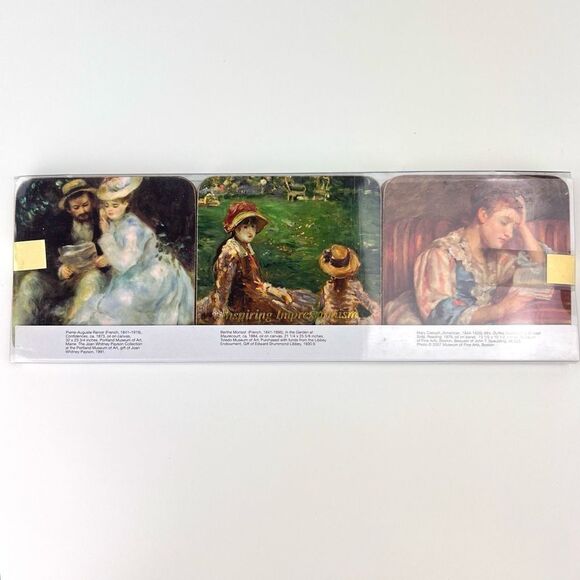 Vintage Coasters Inspiring Impressionism Art Set of 6, 3.75 In Square - Picture 1 of 5